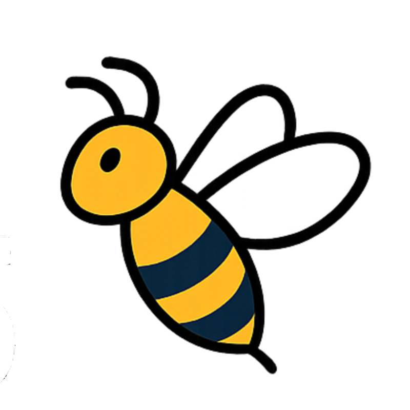 Logo de 365TrackLog con diseño de abeja para identificación de marca.”
